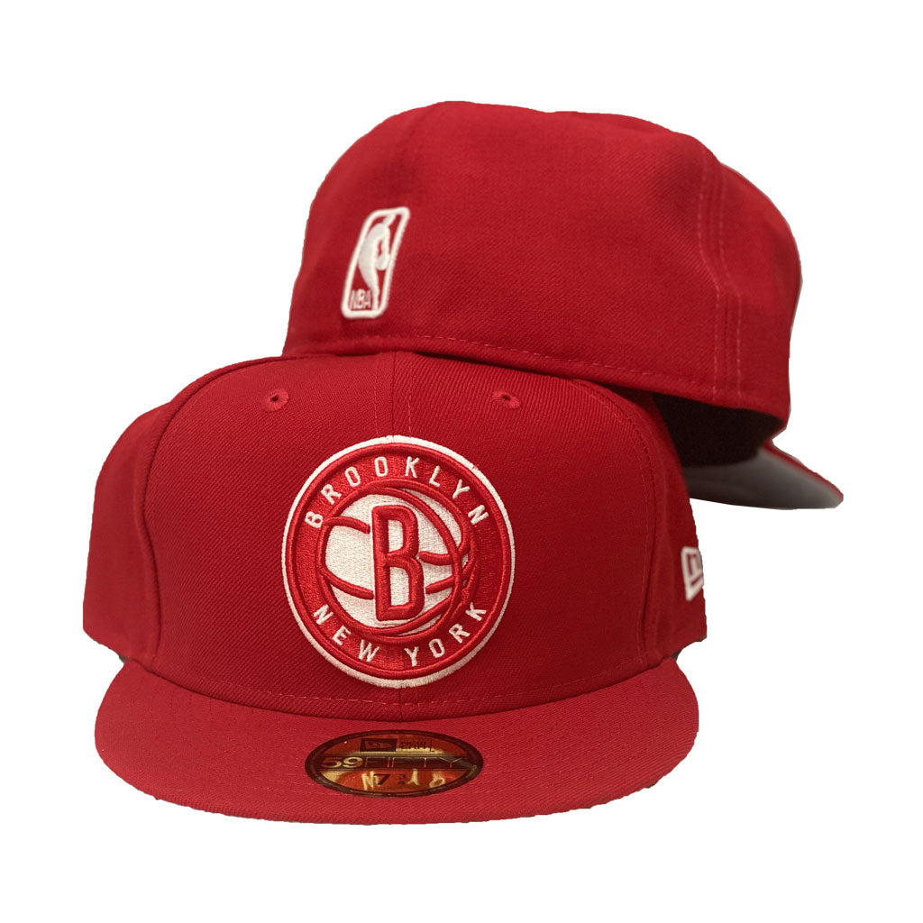 Brooklyn Nets BLACKDANA BOTTOM Red Fitted Hat by New Era