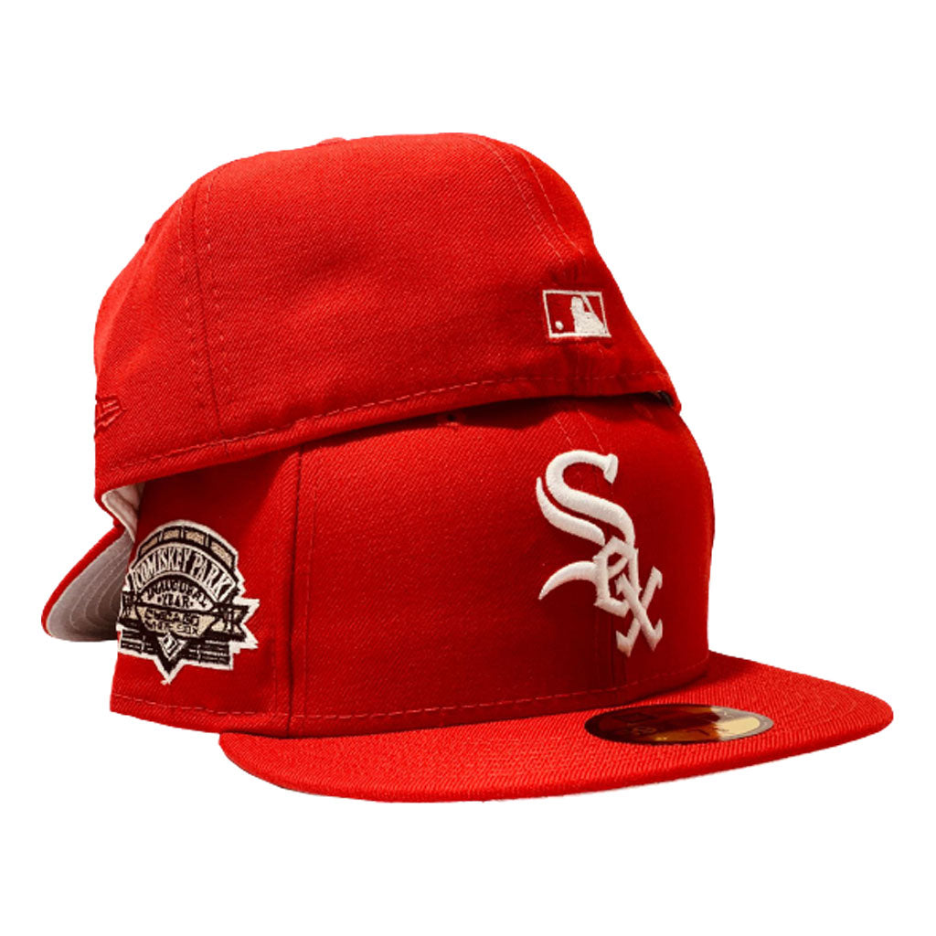 Chicago White Sox COMISKEY Park New Era Fitted 59Fifty Hat (Pinot Red –  ECAPCITY