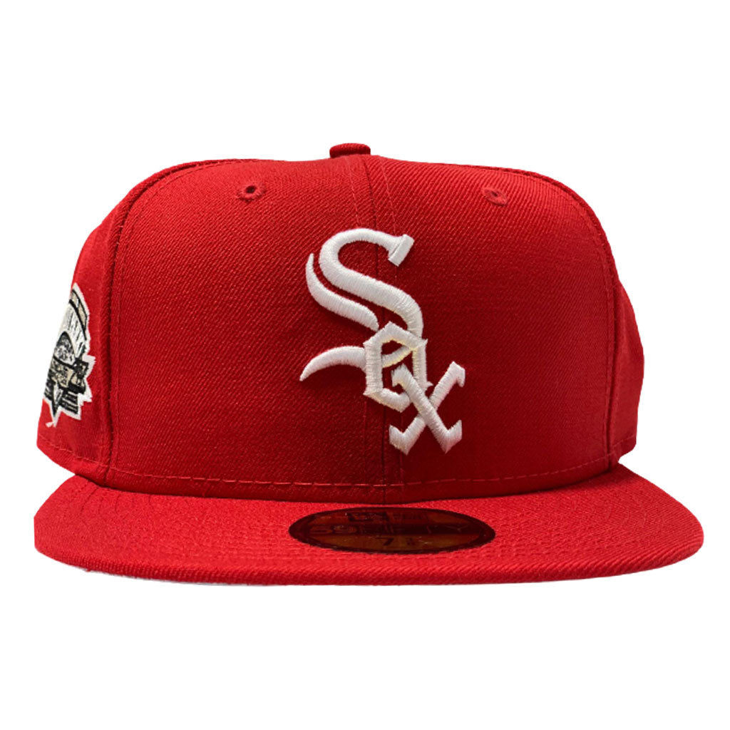 CHICAGO WHITE SOX COMISKEY PARK RED GRAY BRIM NEW ERA FITTED HAT – Sports  World 165