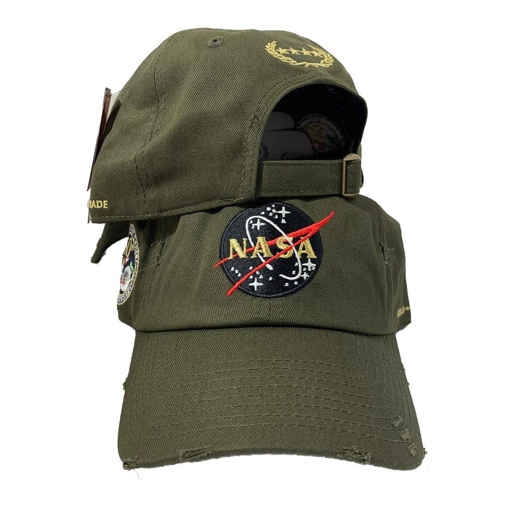 FIELD GRADE OLIVE NASA DAD HAT 50TH ANNIVERSARY PATCH