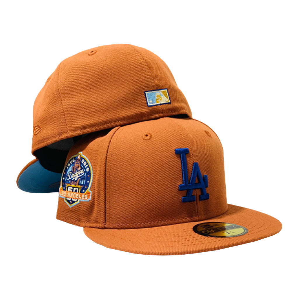 LOS ANGELES DODGERS 60TH ANNIVERSARY CAMEL NAVY BLUE VISOR RUST