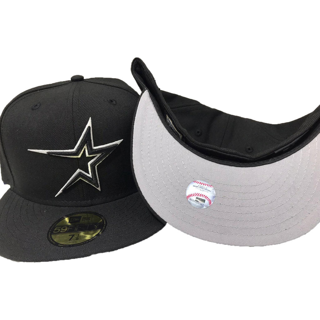 Houston Astros White Black Visor New Era Fitted Hat – Sports World 165