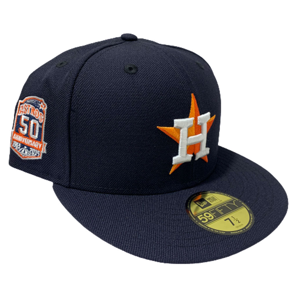 HOUSTON ASTROS NAVY BLUE 50TH ANNIVERSARY NEW ERA FITTED HAT