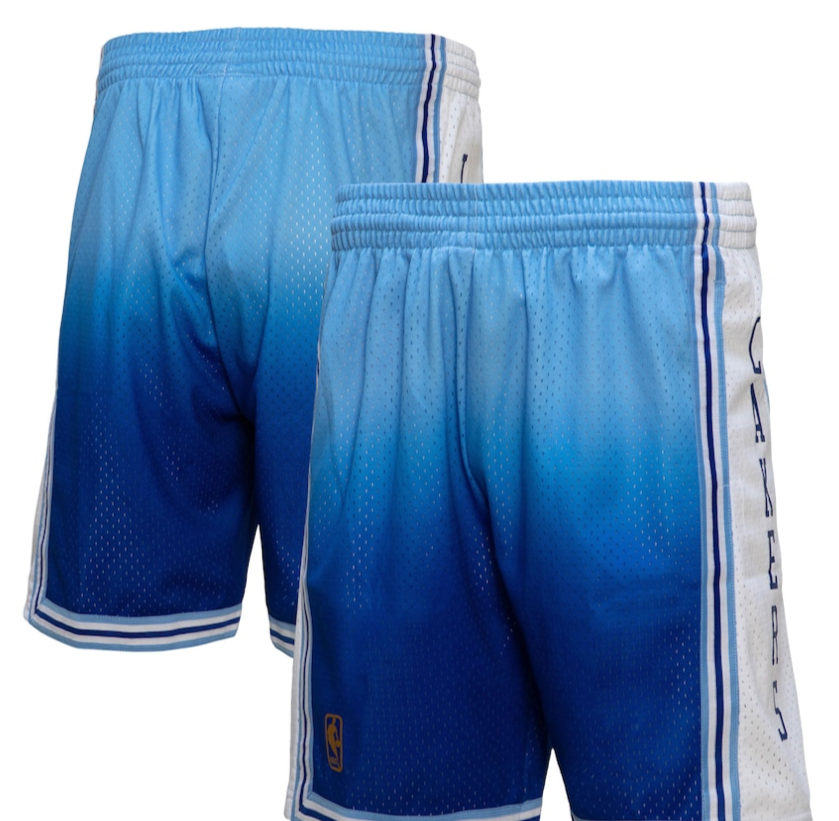 LOS ANGELES LAKERS 1996 FADEAWAY NBA MITCHELL & NESS ROYAL SHORTS