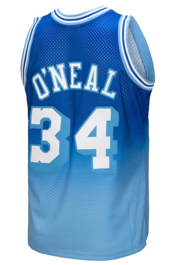 LOS ANGELES LAKERS 1996 SHAQUILLE O'NEAL FADEAWAY NBA MITCHELL & NESS SWINGMAN JERSEY