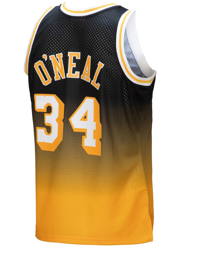 Mitchell and Ness Swingman Shaquille O'Neal Los Angeles Lakers Neapolitan NBA 1996-97 Jersey Black / M