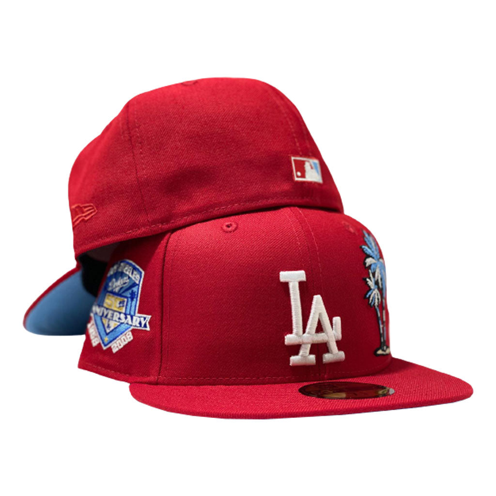 Los Angeles Dodgers Palm Tree V-neck Baseball Tee Bleed 