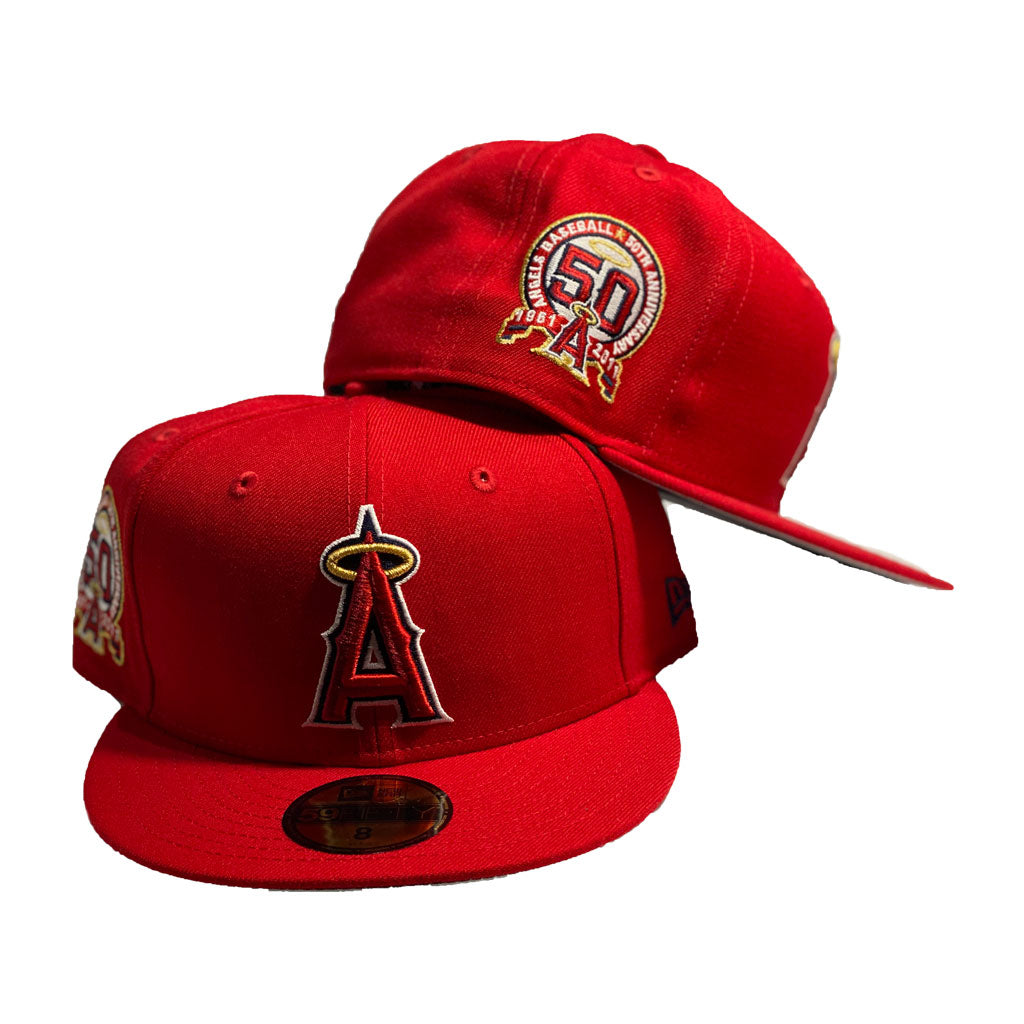 Los Angeles Angels 50th Anniversary Red Gray Brim New Era Fitted