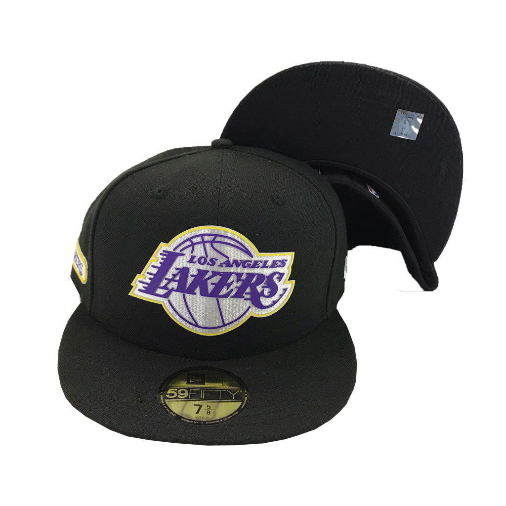 Los Angeles Lakers New Era Banner Side Patch Palm 59FIFTY Fitted Hat - Black