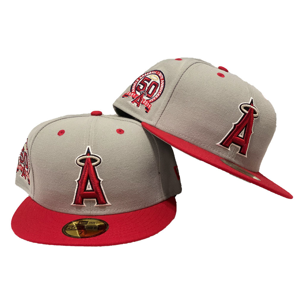 LA Angels 50th Anniversary 59FIFTY New Era Red Fitted Hat Gray Bottom – USA  CAP KING