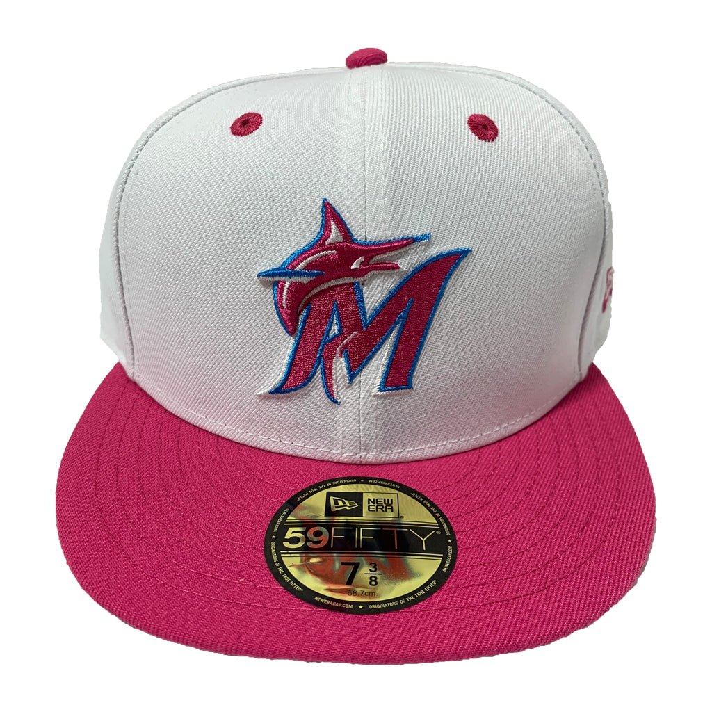 Women’s ’47 Brand Miami Marlins Flamingo Confetti White Clean Up Adjustable  Cap