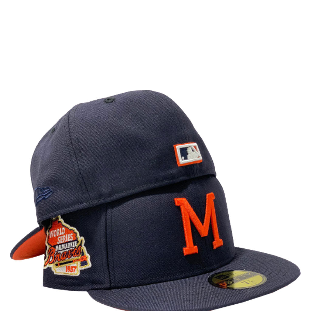 Milwaukee Braves 1957 World Series Stitch Visor New Era Fitted Hat –  Sports World 165