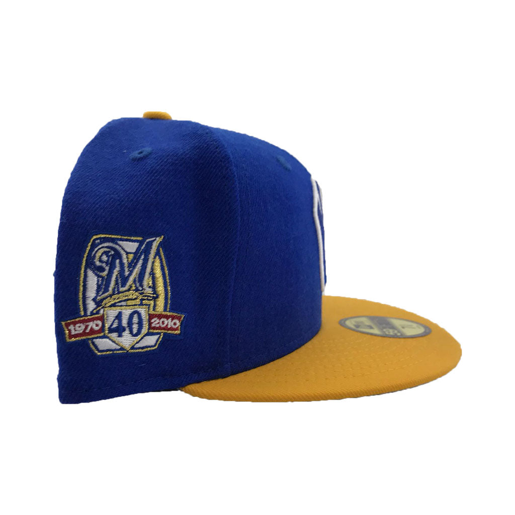 Exclusive New Era Milwaukee Brewers Denim Jean Fitted Hat Cap Size 7 5/8 Rare