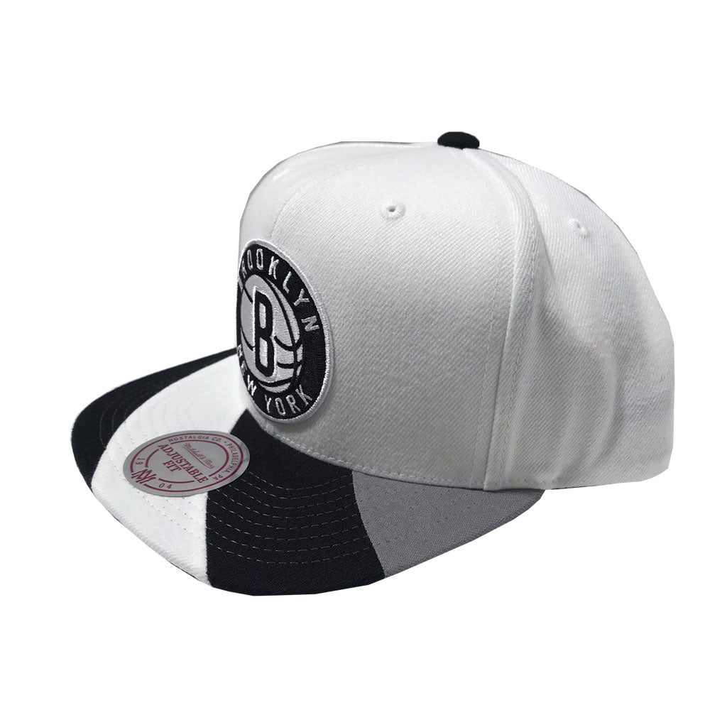 New Mitchell & Nes Heather Grey Team Logo Wool Strapback Snapback Cap Hat  (NBA Brooklyn Nets)