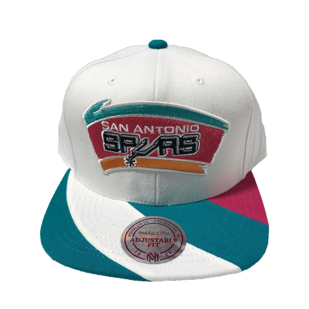 SAN ANTONIO SPURS DOUBLE STRIPE MITCHELL AND NESS SNAPBACK HAT