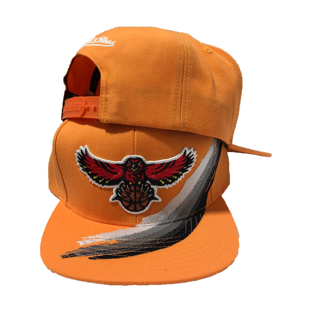 Mitchell and Ness NBA Wrapping Painstroke Orange Atlanta hawks Snapback Hat