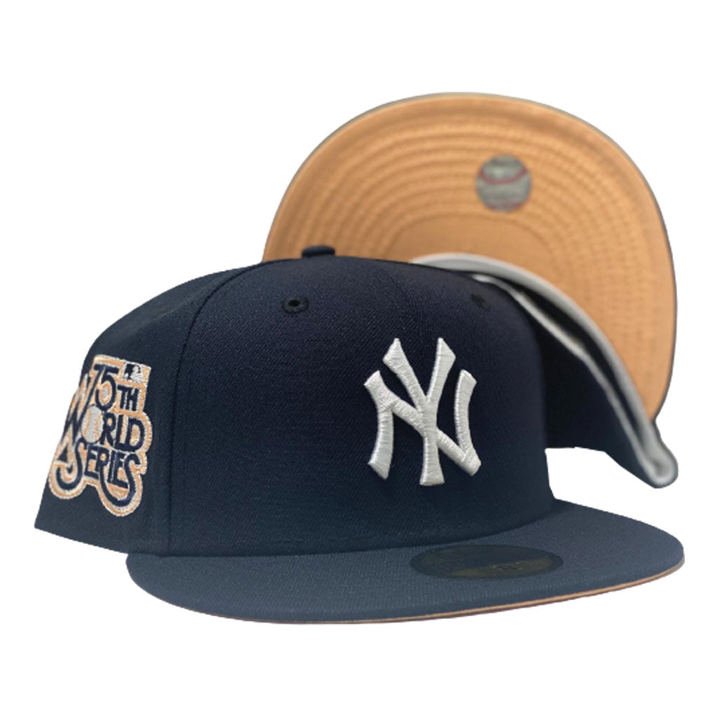 NEW YORK YANKEES 1999 WORLD SERIES NAVY PEACH BRIM NEW ERA FITTED HAT –  Sports World 165