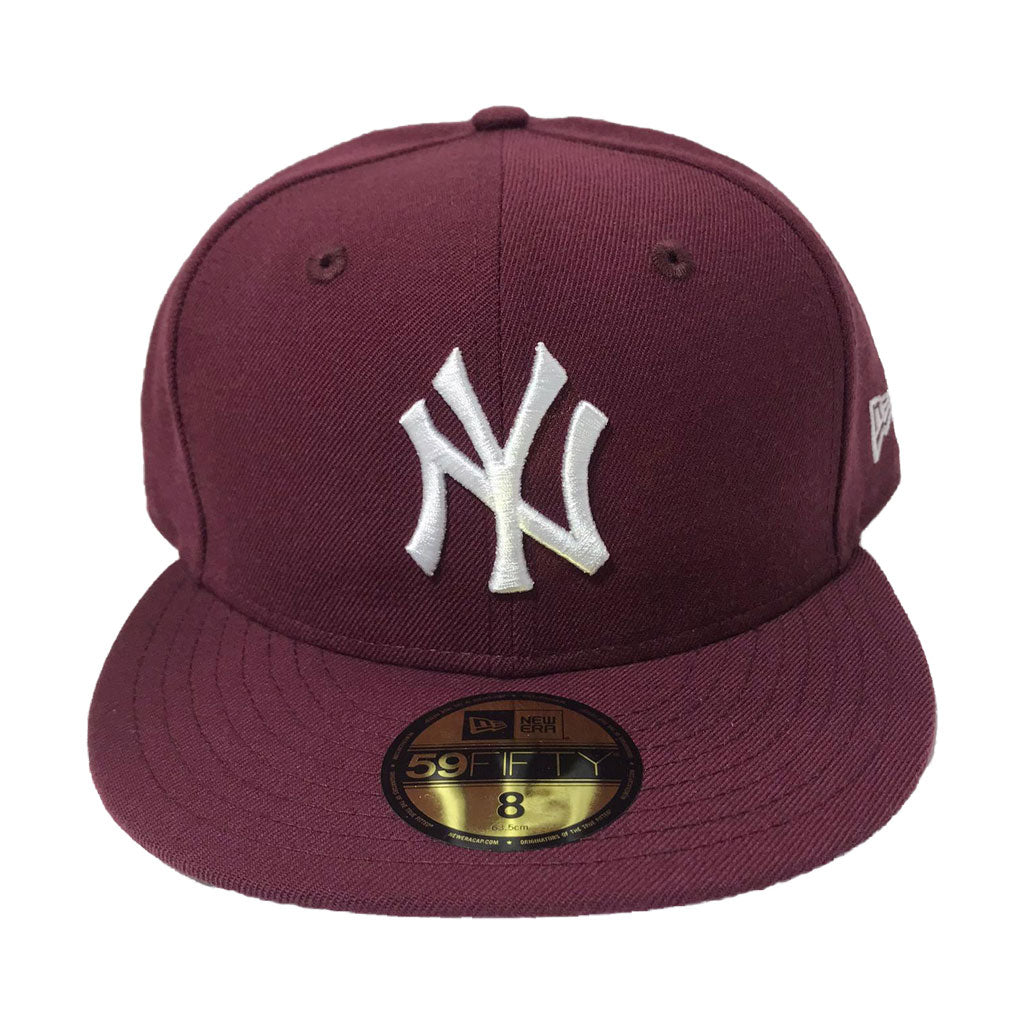 New Era 59Fifty NY New York Yankees MLB Maroon Fitted Hat Adult Size 7 -  beyond exchange