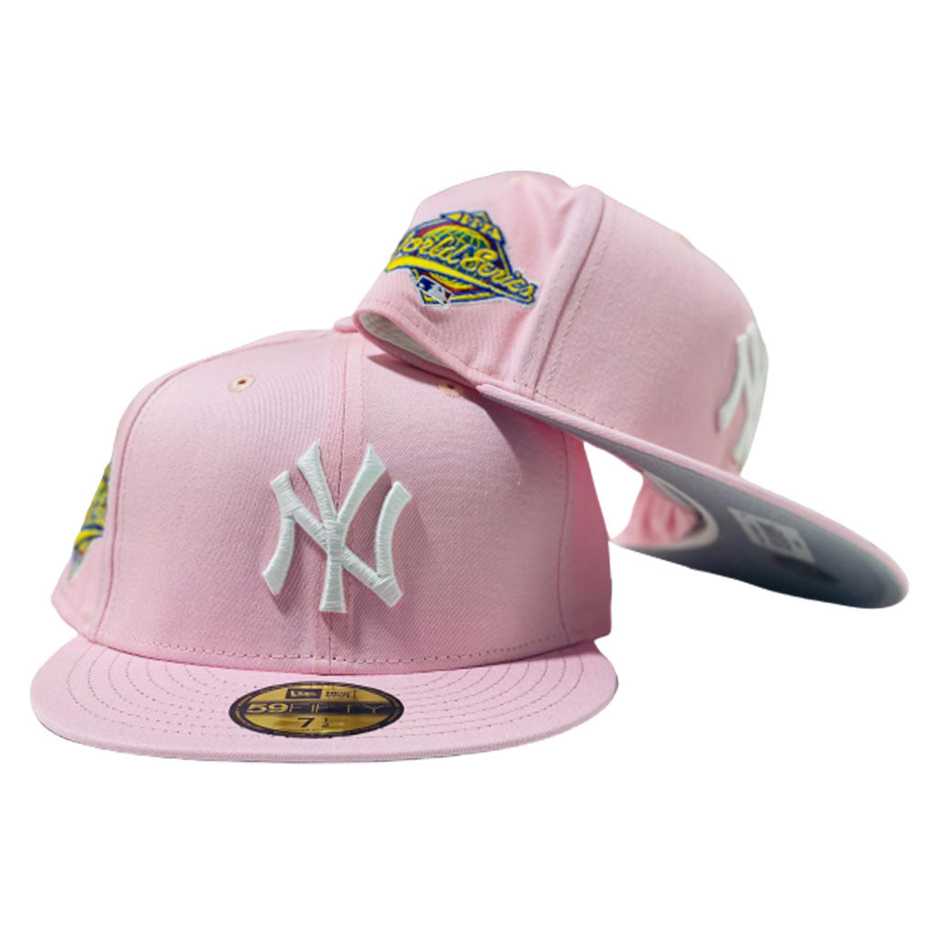 New York Yankees New Era 1996 World Series Pink Undervisor 59FIFTY Fitted  Hat - Light Blue