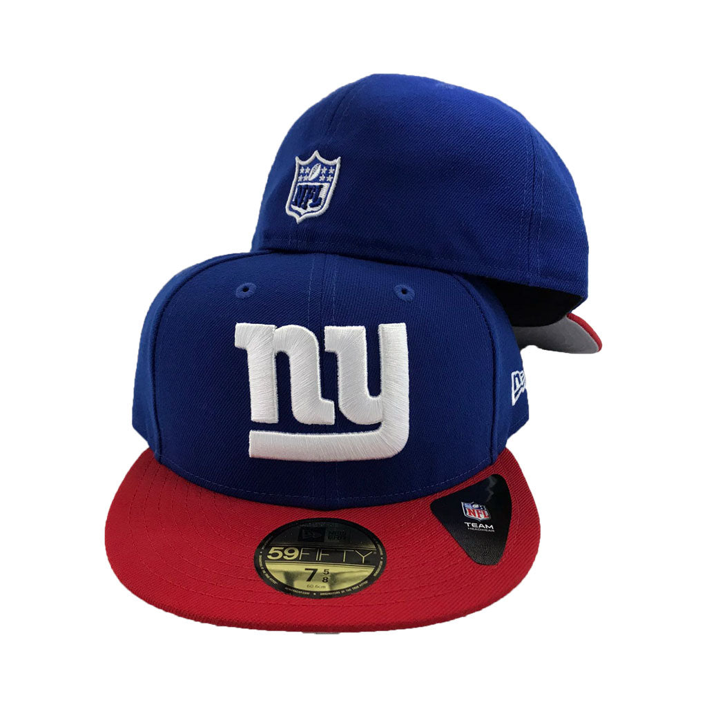 NFL New York Giants Royal Cap Red Visor New Era Fitted Hat