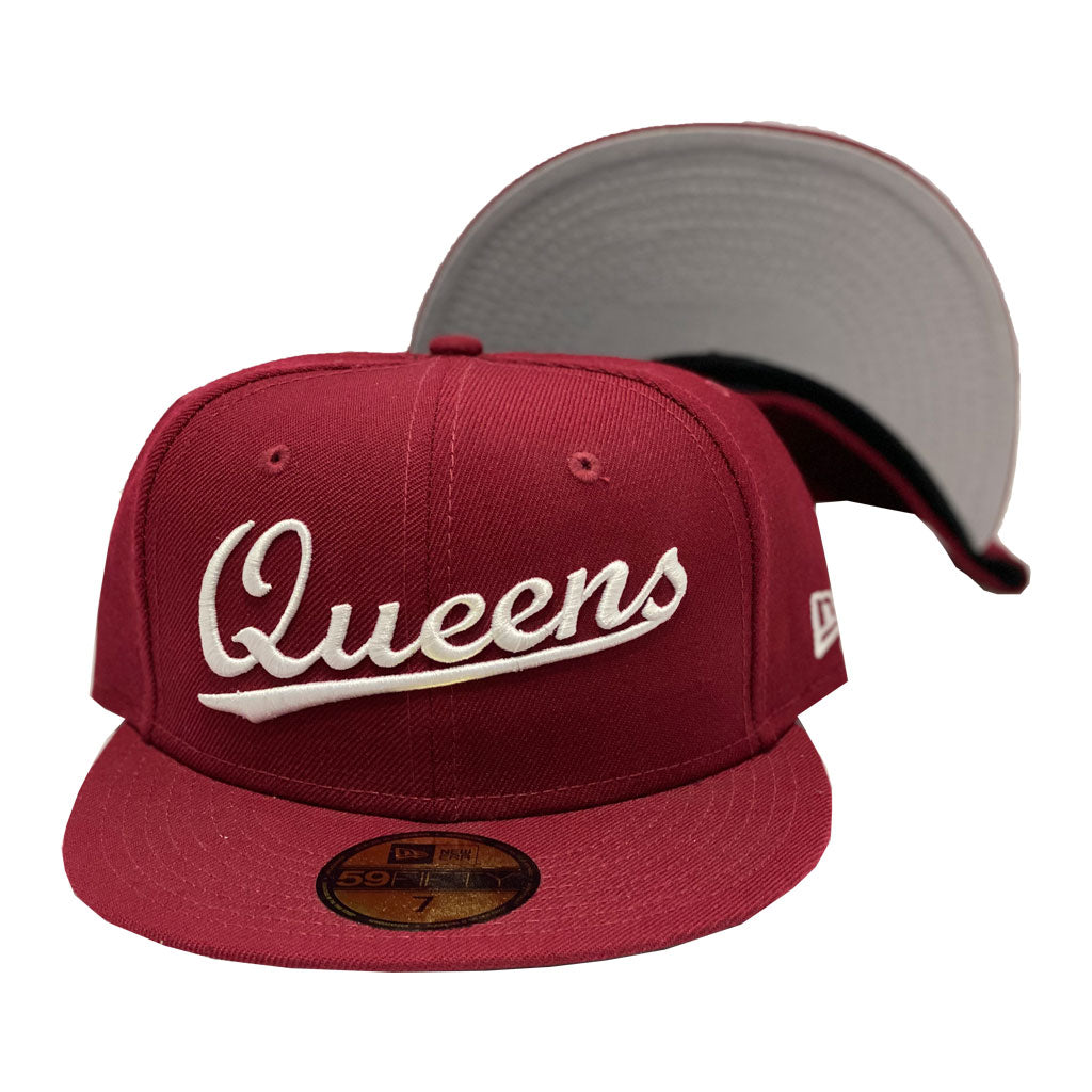 New York City Queens Burgundy New Era 59Fifty Fitted Cap
