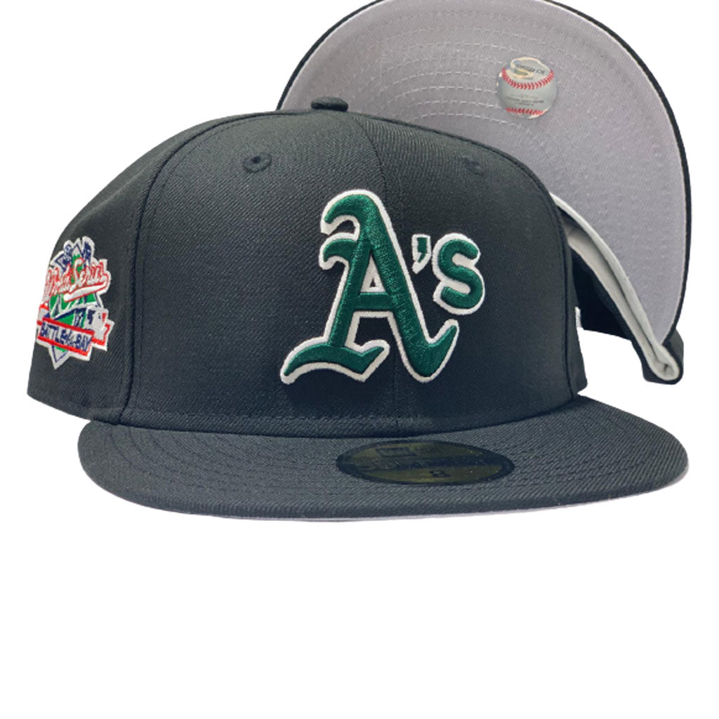 OAKLAND ATHLETICS 1989 BATTLE OF THE BAY WORLD SERIES GRAY BRIM NEW ERA FITTED