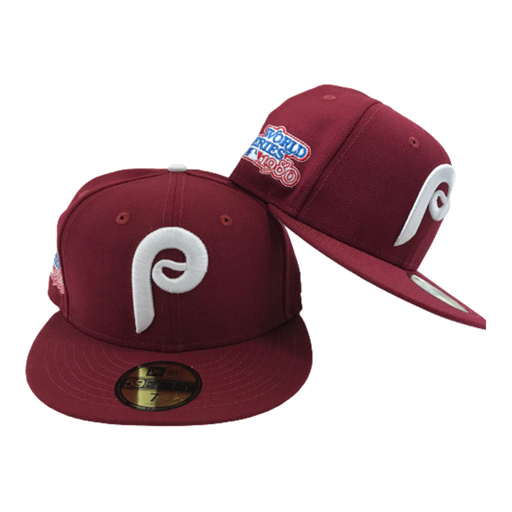 Philadelphia Phillies New Era Black Custom Side Patch 59FIFTY Fitted Hat, 7 1/2 / Black