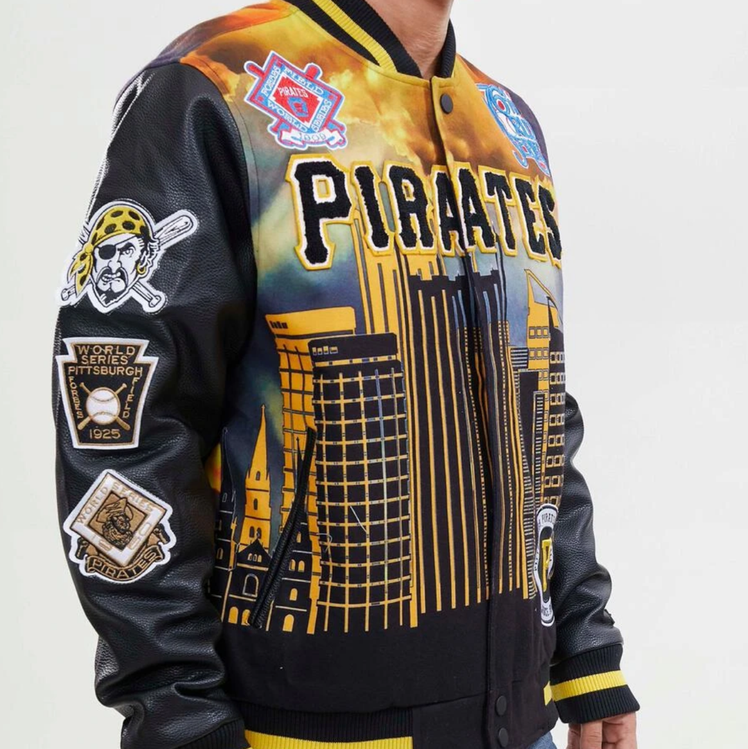 1990's PITTSBURGH PIRATES CAMPRI VARSITY JACKET M - Classic American Sports