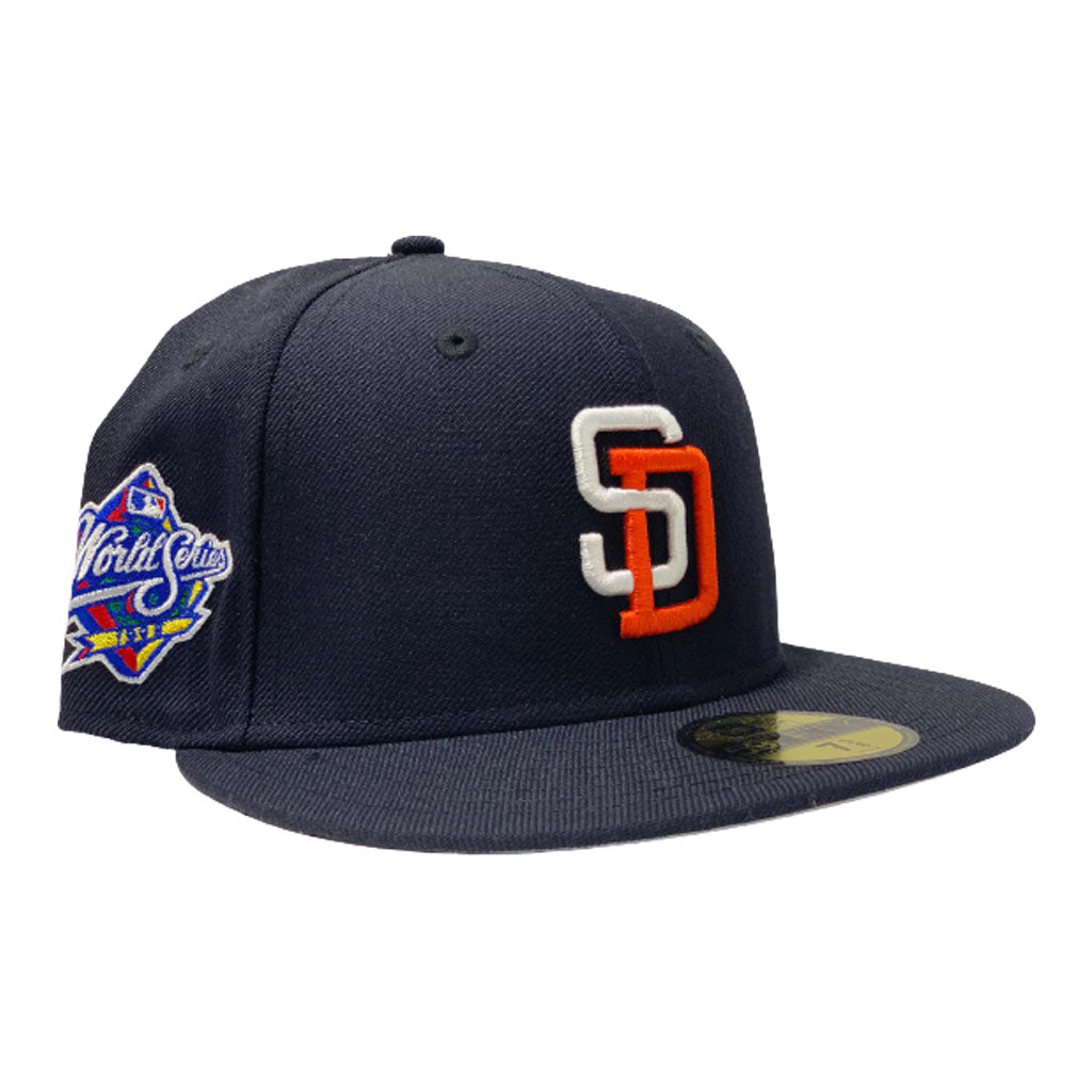 SAN DIEGO PADRES 1998 WORLD SERIES GRAY BRIM NEW ERA FITTED HAT