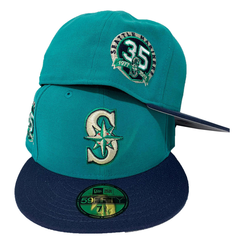 7 3/8 Hat Club Seattle Mariners New Era 59Fifty Jersey Script 35th Teal