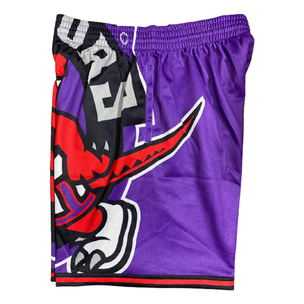 Mens Toronto Raptors NBA Big Face Fashion Shorts 5.0 By Mitchell & Ness -  Purple