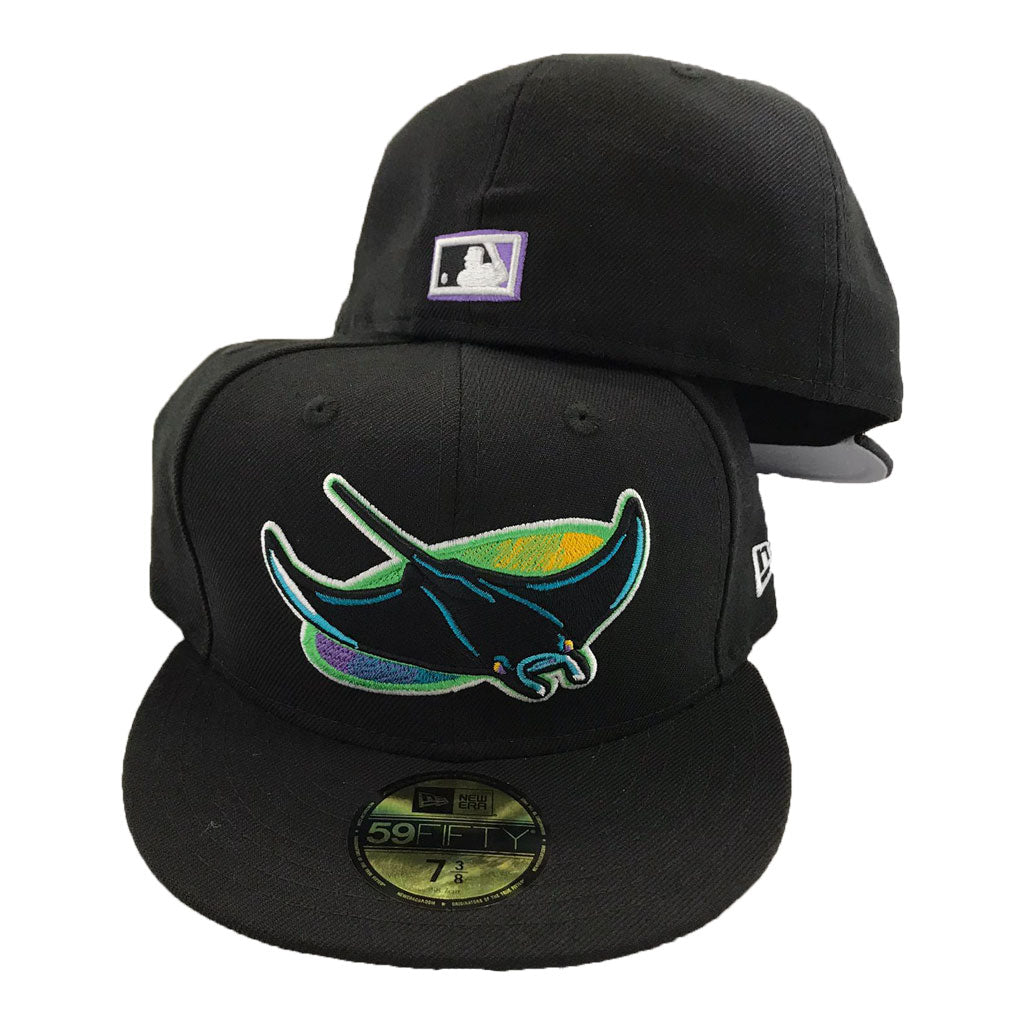 Tampa Bay Rays Black Dark Green Cooperstown AC New Era 59Fifty Fitted
