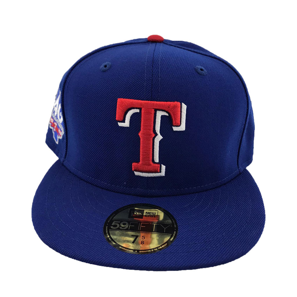 Men's Texas Rangers New Era Blue Stone 40th Anniversary Undervisor 59FIFTY  Fitted Hat
