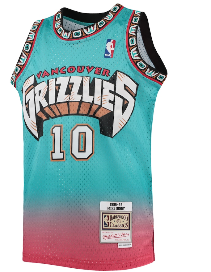 Mitchell & Ness Youth Vancouver Grizzlies Mike Bibby Swingman Jersey, Teal, Size: Medium, Polyester