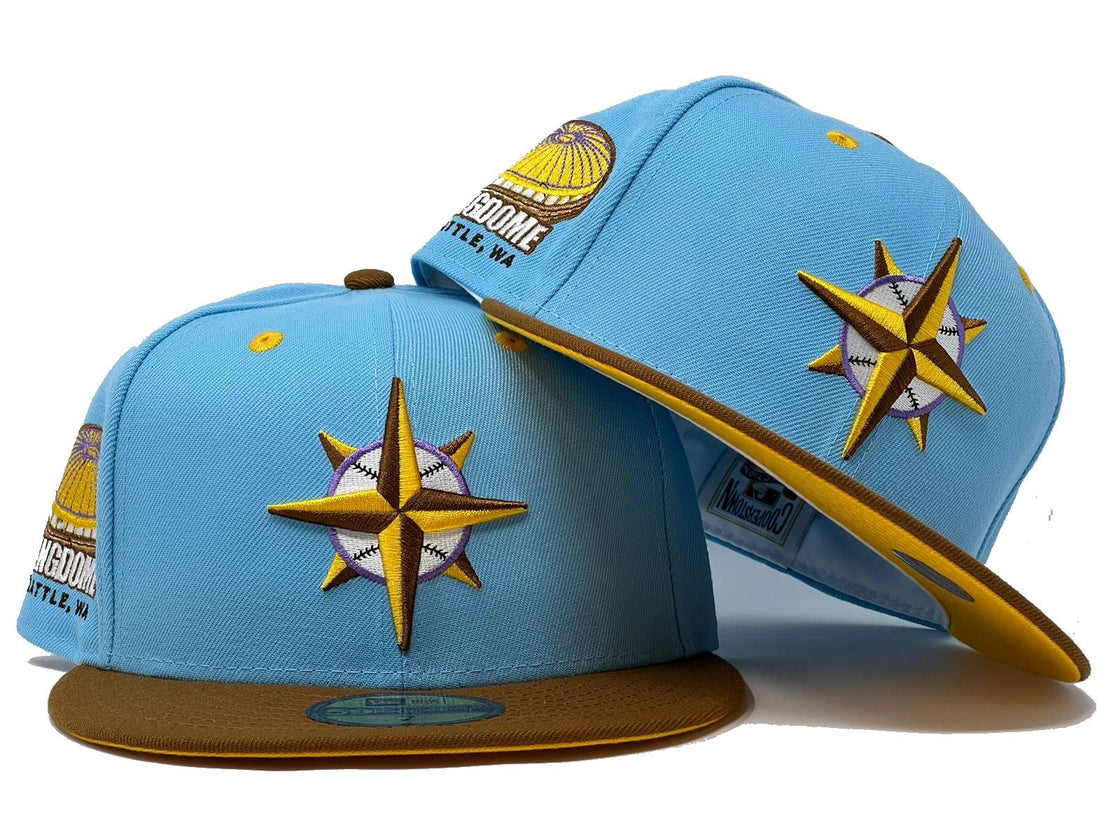 Seattle Mariners Kingdome Stadium Yellow Brim New Era Fitted Hats