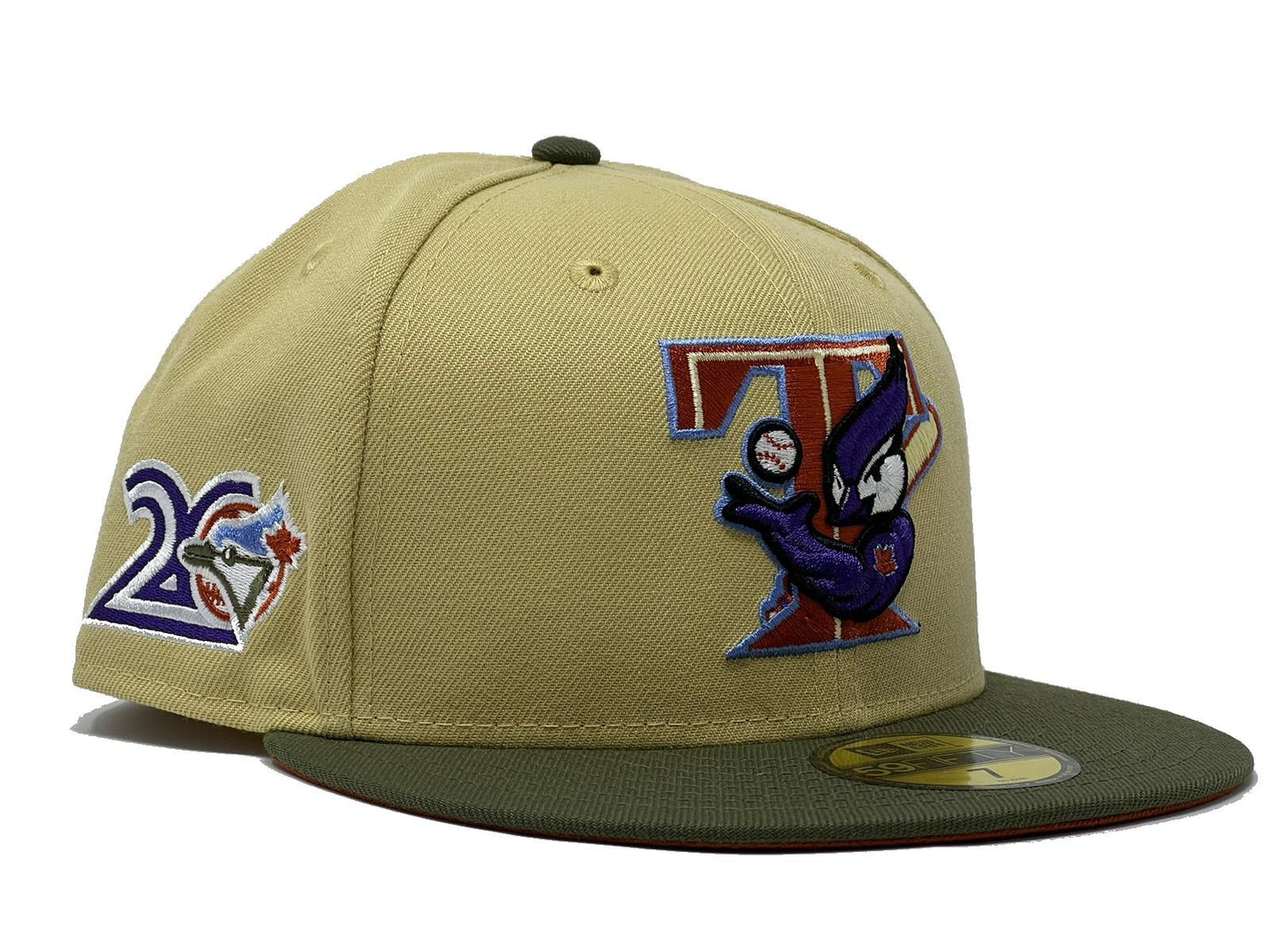 Toronto Blue Jays 20th Anniversary Rust Orange Brim New Era Fitted Hat