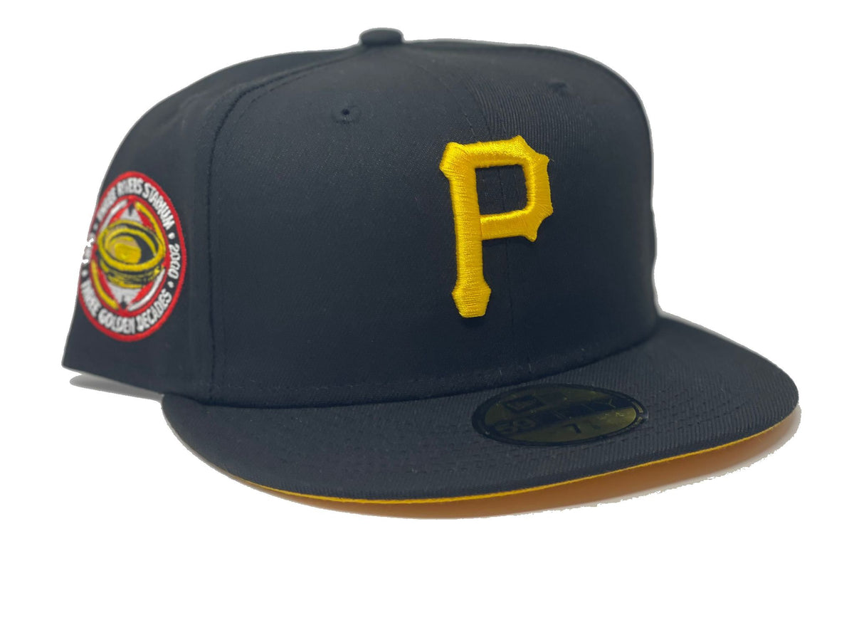 Black Pittsburgh Pirates Red Visor Yellow Bottom Three Rivers Stadium Side  Patch New Era 9Fifty Snapback