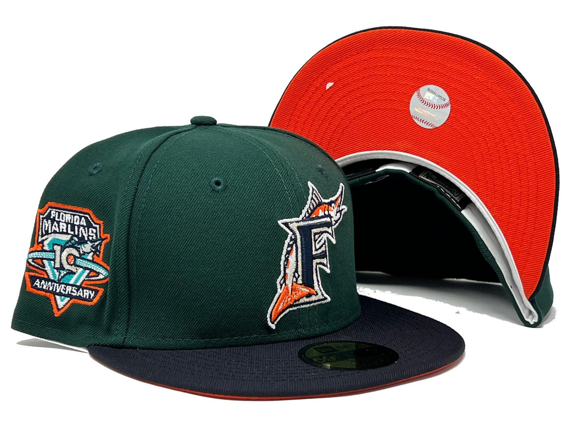 LIMITED 59FIFTY MLB FLORIDA MARLINS 10th ANNIVERSARY NAVY / NORTHWEST GREEN  UV