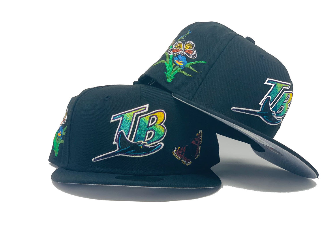FELT * TAMPA BAY DEVIL RAYS BLACK 59FIFTY NEW ERA FITTED HAT
