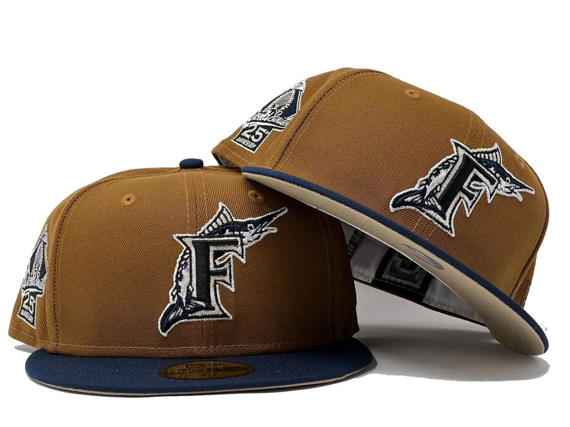 Florida Marlins 25th Anniversary Camel Brim New Era Fitted Hat