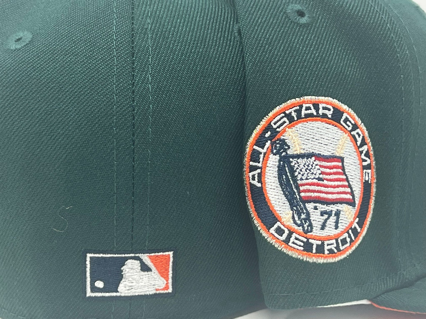 Detroit Tigers 1971 All Star Game Dark Green Orange Brim New Era Fitted Hat