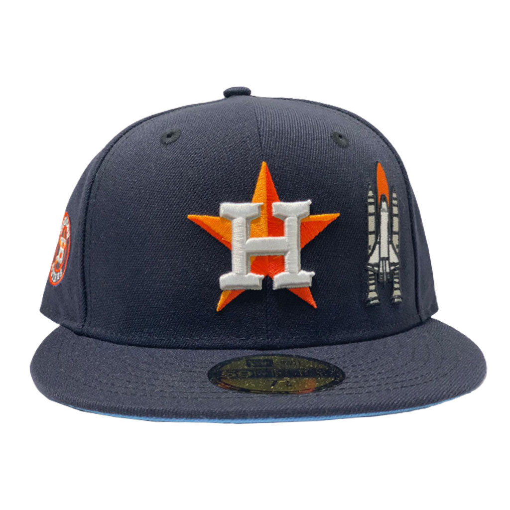 HOUSTON ASTROS 45TH ANNIVERSARY SPACE ROCKET SKY BLUE STAR PRINT BRIM –  Sports World 165