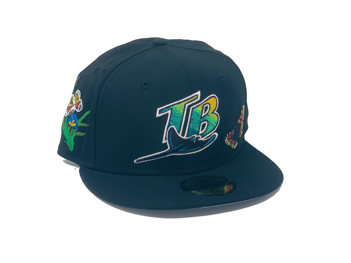 FELT * TAMPA BAY DEVIL RAYS BLACK 59FIFTY NEW ERA FITTED HAT