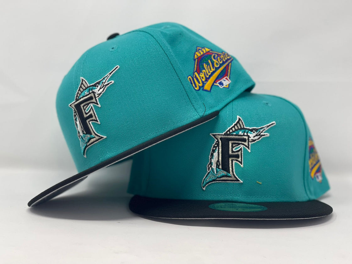 Teal Florida Marlin On Field 1997 World Series New Era Fitted Hat