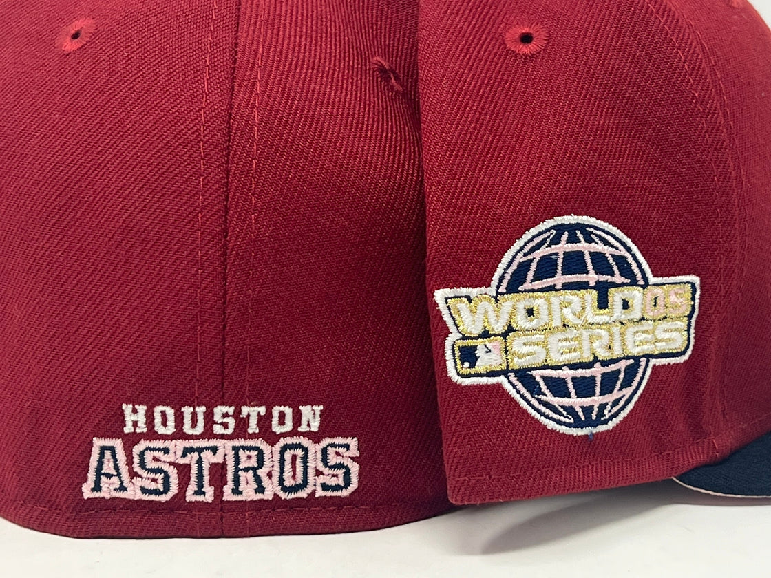 Houston Astros 2005 World Series Ligature Logo Pink Brim New Era Fitted Hat