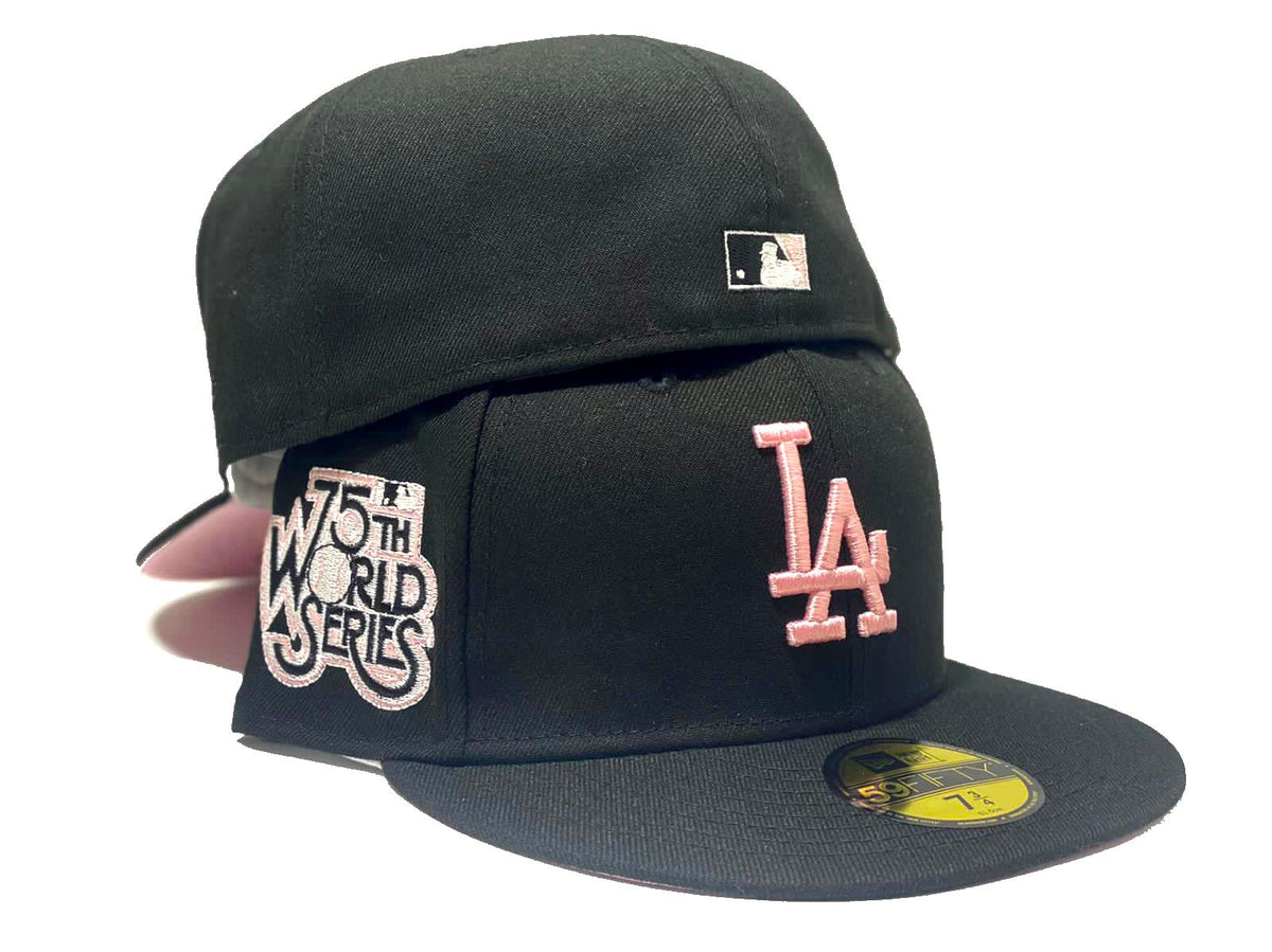 LOS ANGELES DODGERS 75TH WORLD SERIES BLACK METALLIC SILVER BRIM