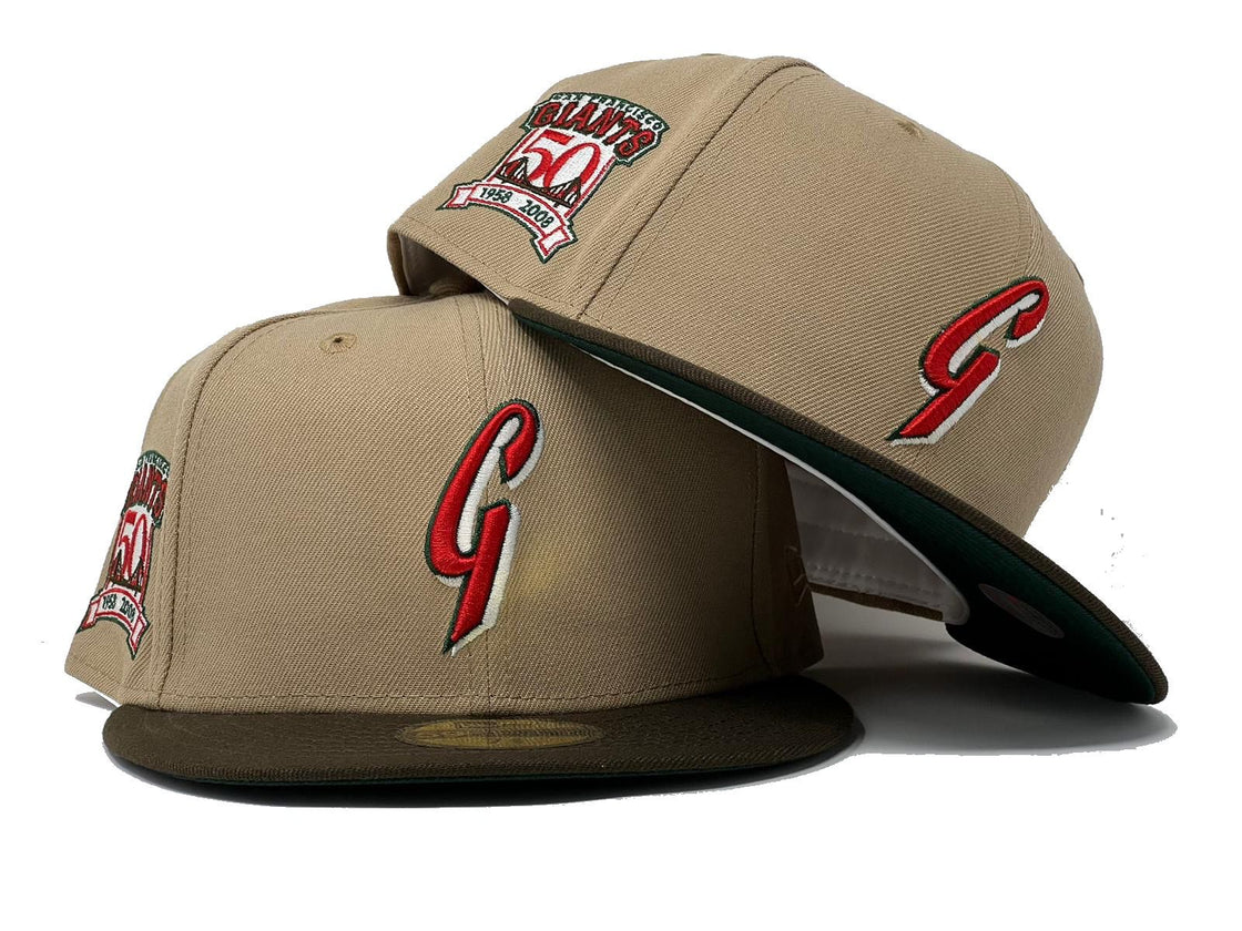 SAN FRANCISCO GIANTS 50TH ANNIVERSARY GREEN BRIM NEW ERA FITTED HAT