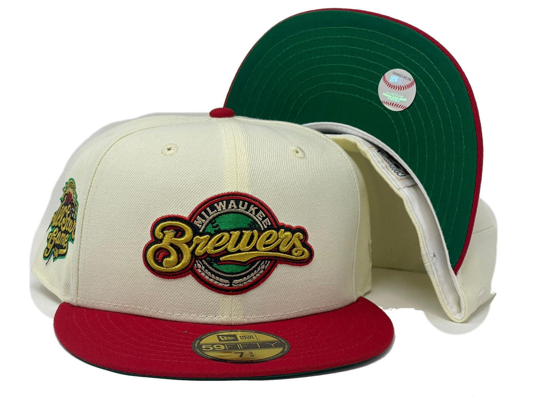 MILWAUKEE BREWERS 2002 ALL STAR GREEN BRIM NEW ERA FITTED HAT