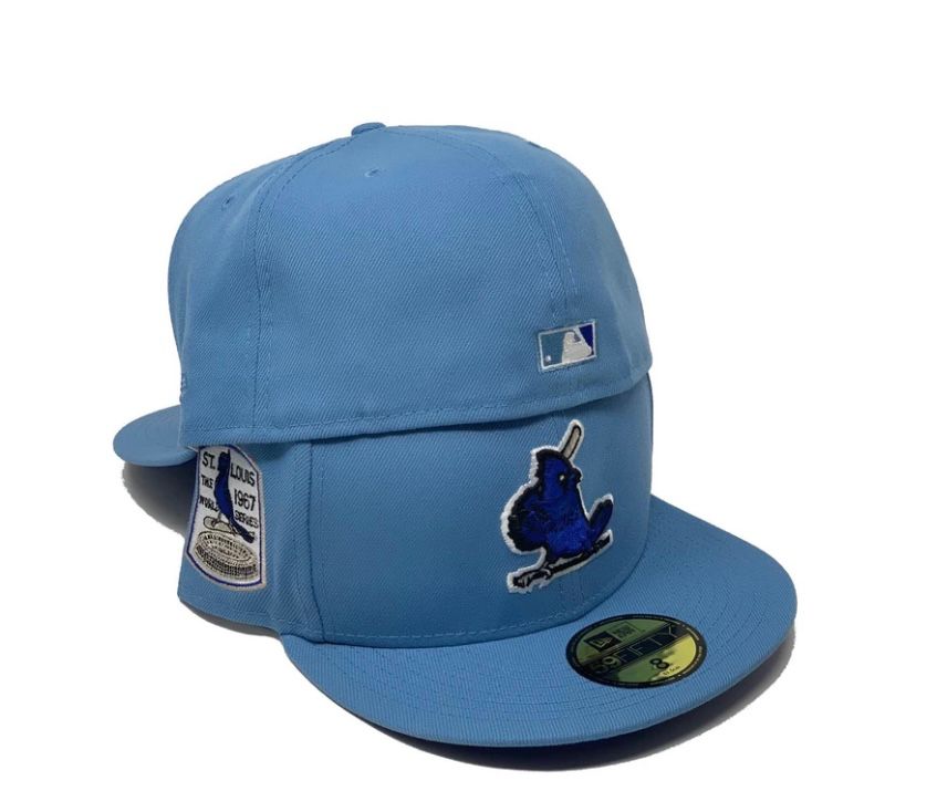 New Era St. Louis Cardinals Powder Blues Sky Throwback Two Tone Edition  59Fifty Fitted Hat, FITTED HATS, CAPS