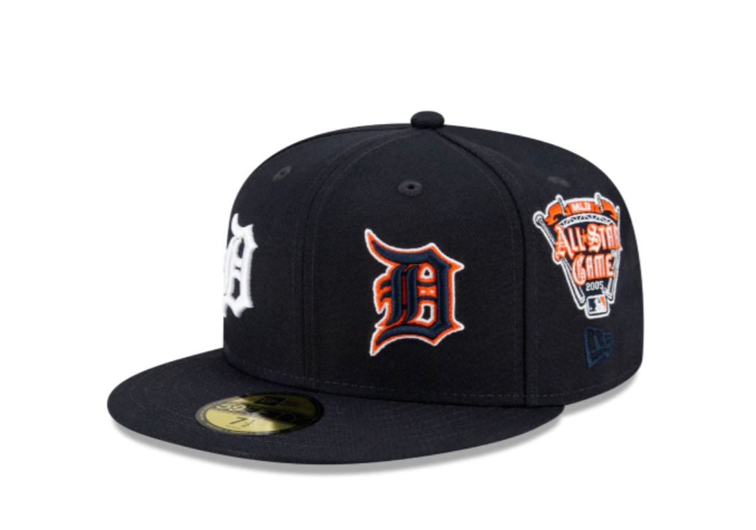 Detroit Tigers New Era Black MP6 Custom Side Patch 59FIFTY Fitted Hat, 7 1/8 / Red